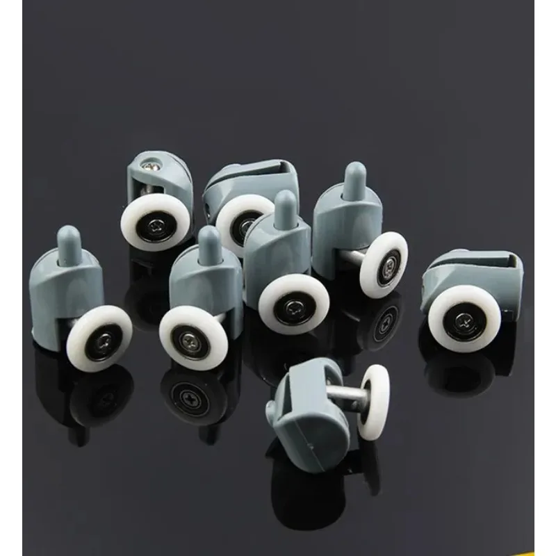 8Pcs/set Roller Wheels Bathroom Roller Wheel Runner Shower Room Accessories Bearing Roller Wheel with Block Set