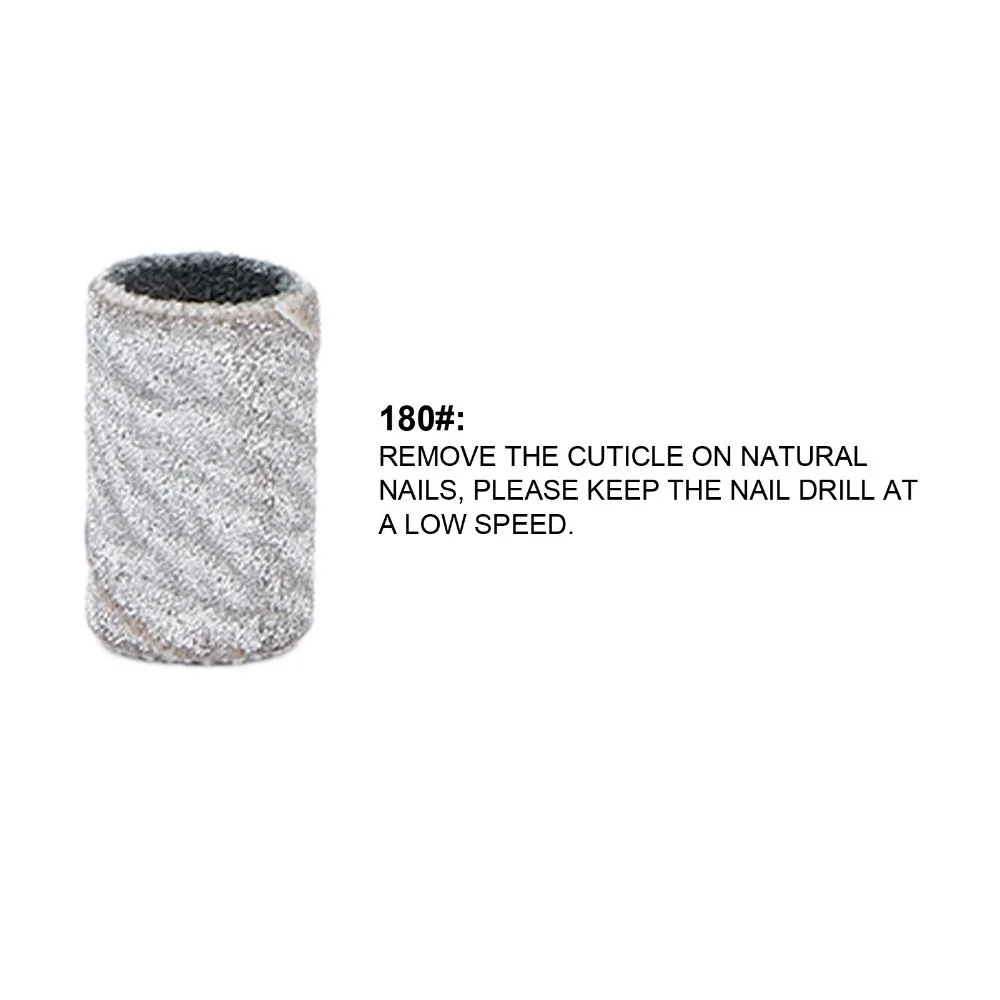 100pcs Professional White Nail Art Sanding Bands Cylindrical Nail Sanding Bands Pedicure Sanding Bands Professional Manicures
