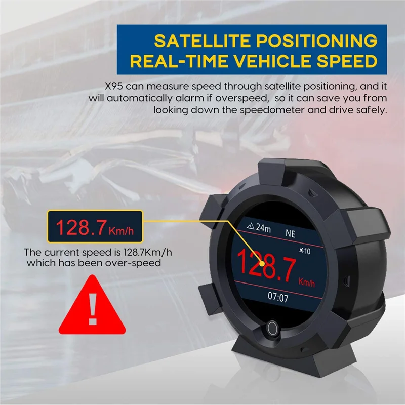

A21F-X95 Head-Up Display HUD GPS Vehicle Speed Display Inclinometer Universal Durable