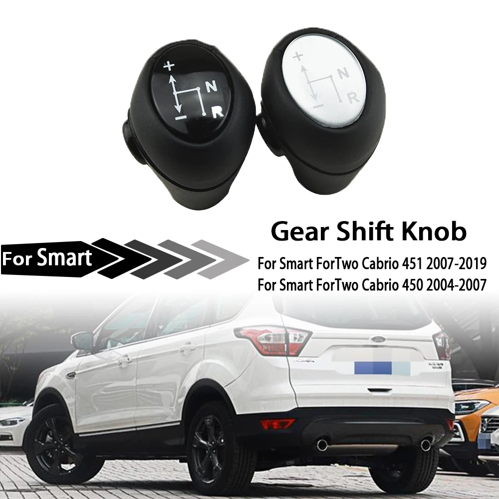 

For Smart ForTwo Cabrio 451 Gear Shift Knob 2007-2019 Automatic PU Leather Shifter Lever Auto Accessories