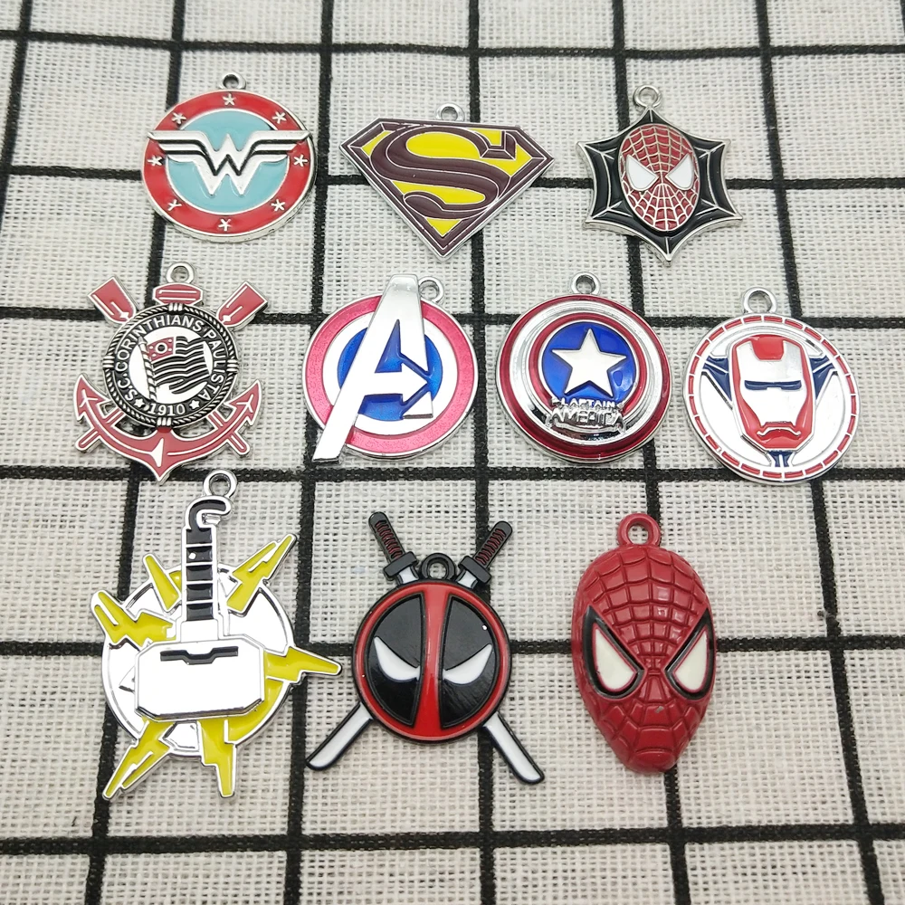 

10pcs Cartoon Charm Jewelry Accessories Diy Making Enamel Necklace Earring Pendant Keychain Alloy Metal White Plated