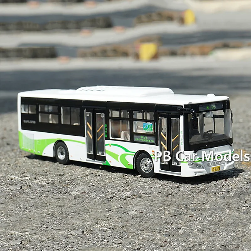 Original Shenlong Bus Model 6109 Shanghai Bus Simulation Alloy 1:43 Bus Model Lighting Version