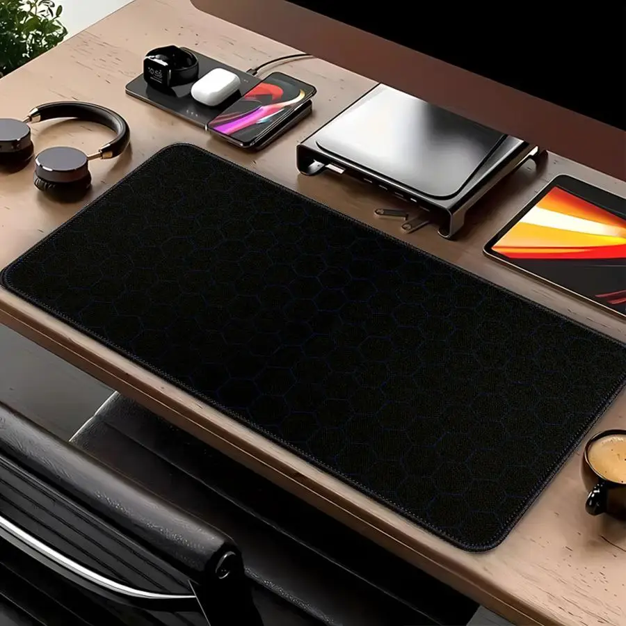Mouse Pad office Pad Keyboard Mouse Pad Game Console Pad Computer Laptop Pad Desk accessories Anti slip Blue Honeycomb
