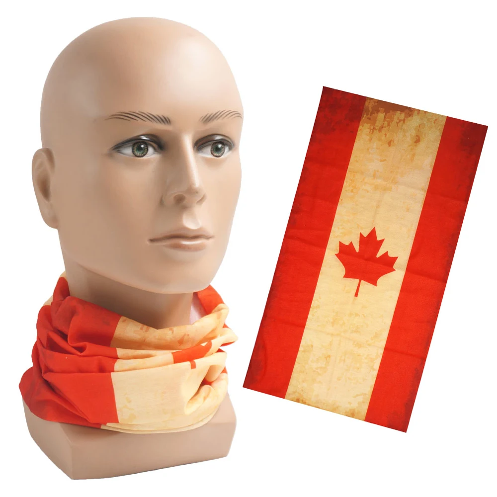 Canada/Mexico/Caribbean Countries Flags Bandana Neck Gaiter Outdoor Seamless Tube Magic Scarf Windproof Headwear Unisex Headwrap