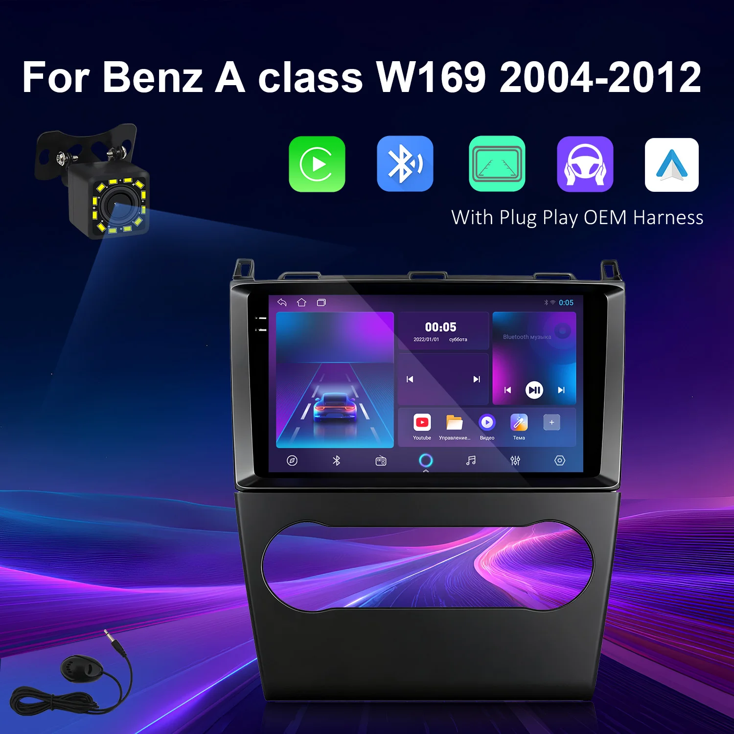 

KSPIV Wireless Car Carplay For Mercedes-Benz A Class W169 2004-2012 4G Android 14 Multimedia Player Touch QLED Screen BT DSP GPS