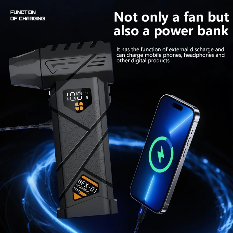 10000mAh Turbo Jet Fan 4 Speed Adjustable Turbo Jet Blower 990000RPM Powerful Air Blower 60m/s Brushless Turbo Fan dust removal