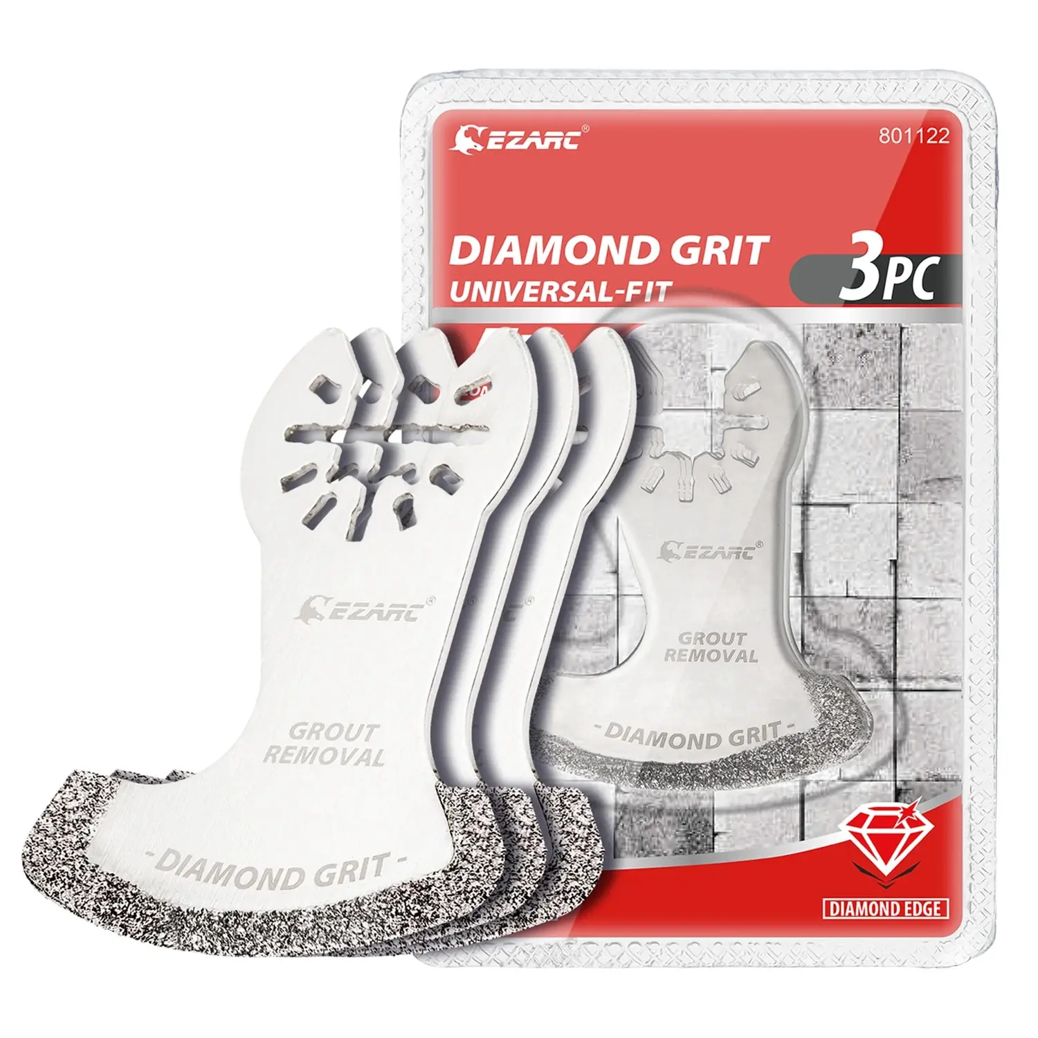 EZARC-Oscillating Multi Tool Swing Diamond Blades, Lâmina de ferramenta oscilante, Lâminas de serra de argamassa para remoção de argamassa, 3 pcs