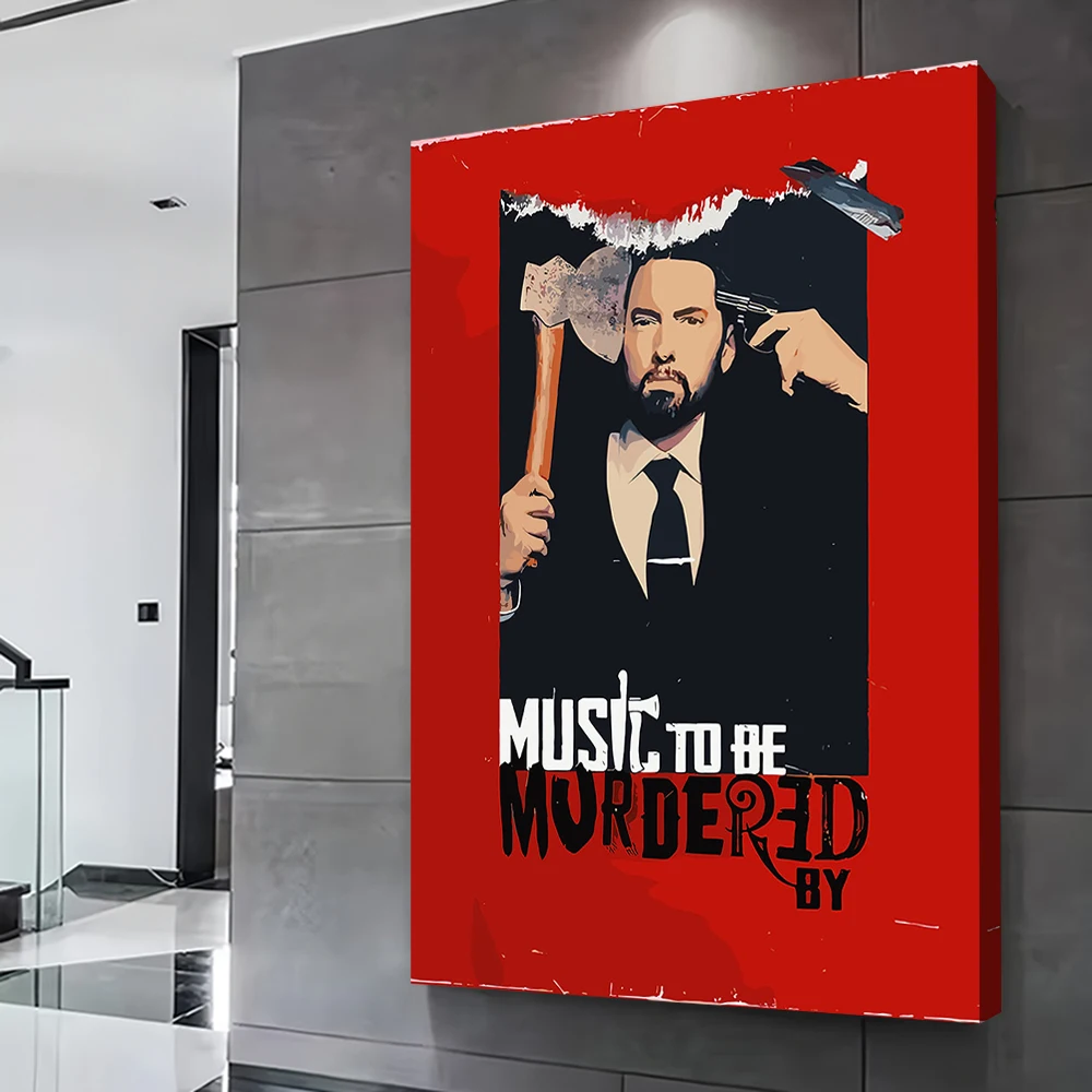 Eminem - Music To Be Murdered By Printed Poster Customizable Pictures Wall Art Canvas Painting Gift for Gamer Decoration Home