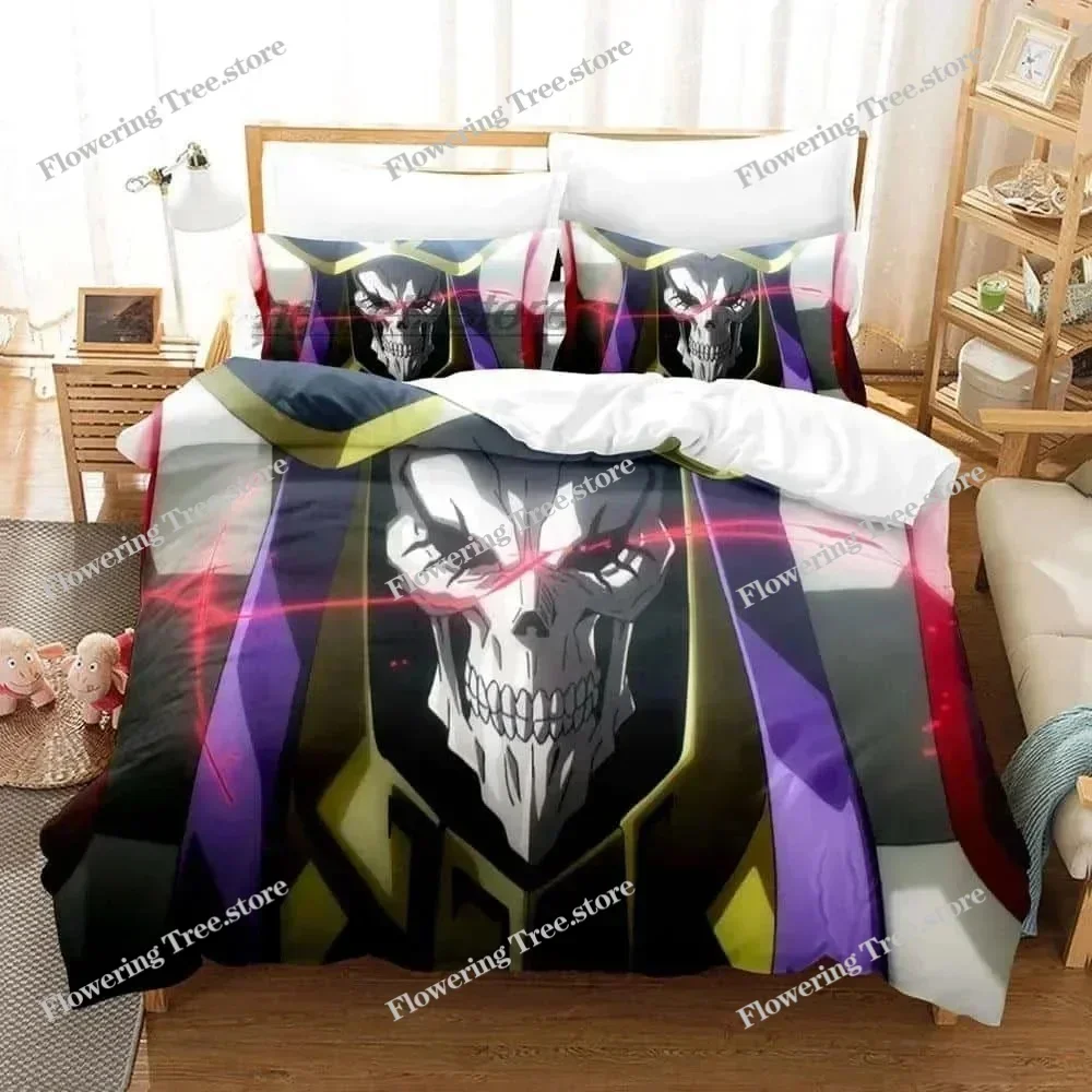 Fashion 3D Print Skeleton Anime OVERLORD Bedding Set Single Twin Full Queen King Size Bed Set Adult Kid Bedroom Duvet cover Sets