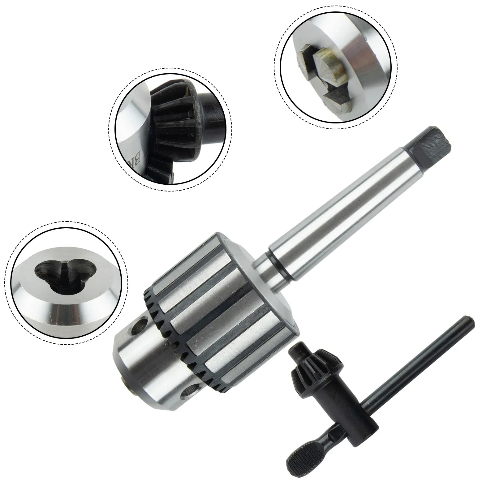 Robustly Designed Drill Chuck Set Offers a Clamping Range from 1/32 to 5/8 Complete with Wrench and Accessories