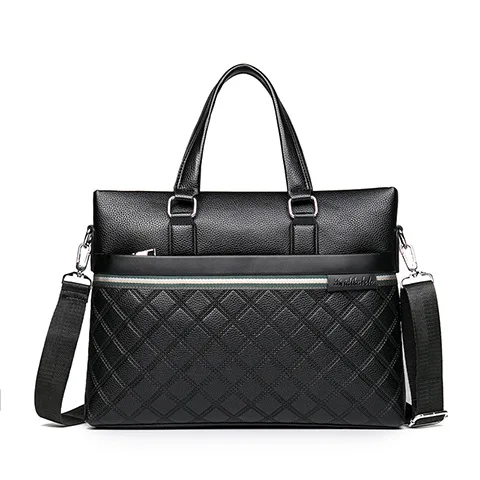 Men's Bag Diamond Fashion Men's Horizontal Handbag Briefcase Shoulder Crossbody Business Computer Bag