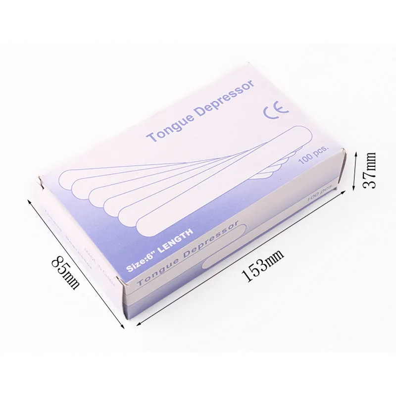 100PCS Disposable Tattoo Tongue Depressor Body Waxing Tools Wooden Body Hair Removal Stick Tattoo Accessories