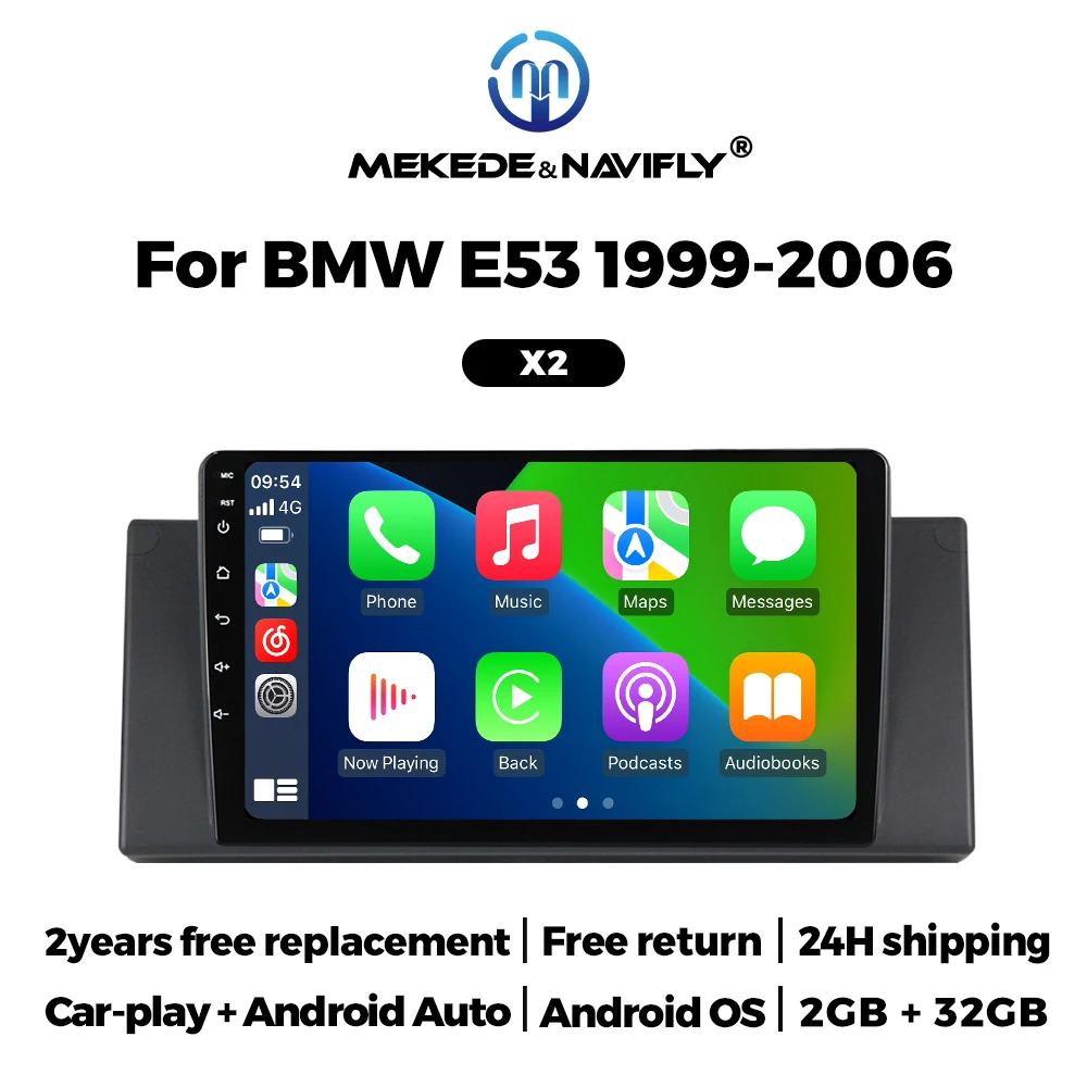 MEKEDE Android 15 Autoradio für BMW E53 X5 E39 M5 E38 1999-2007 Auto-Multimediaplayer Autoradio WIFI GPS BT für Carplay Auto