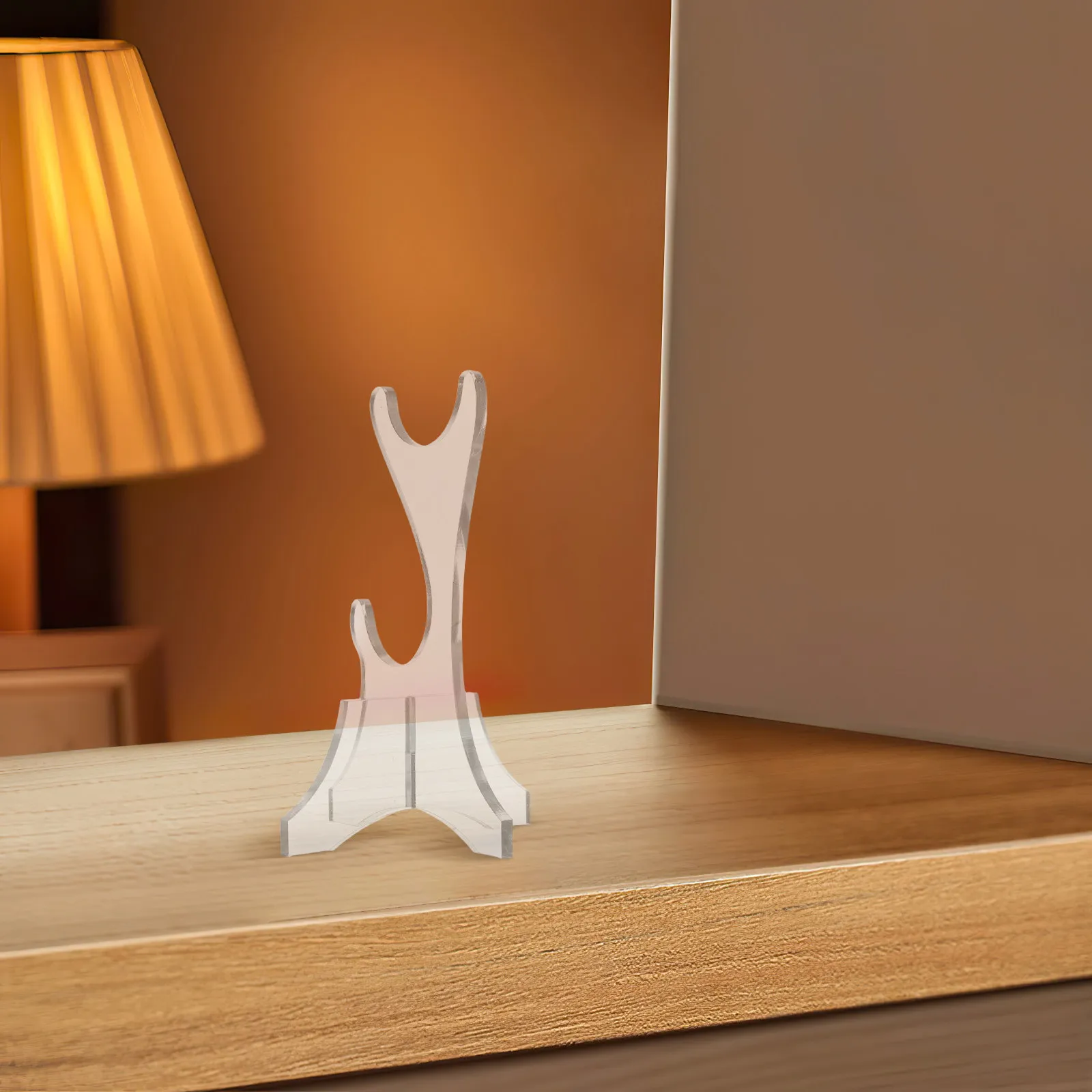 2Pcs Transparent Acrylic Display Stand Stable Base Desktop Holder Organizer Rack Wand Stand Home Decor
