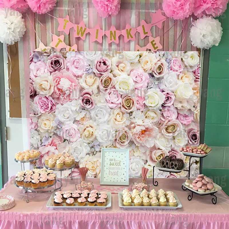 Artificial Flower Wall Backdrop Romantic DIY Christmas Wedding Anniversary Decoration Birthday Party Shop Window Panels Decor
