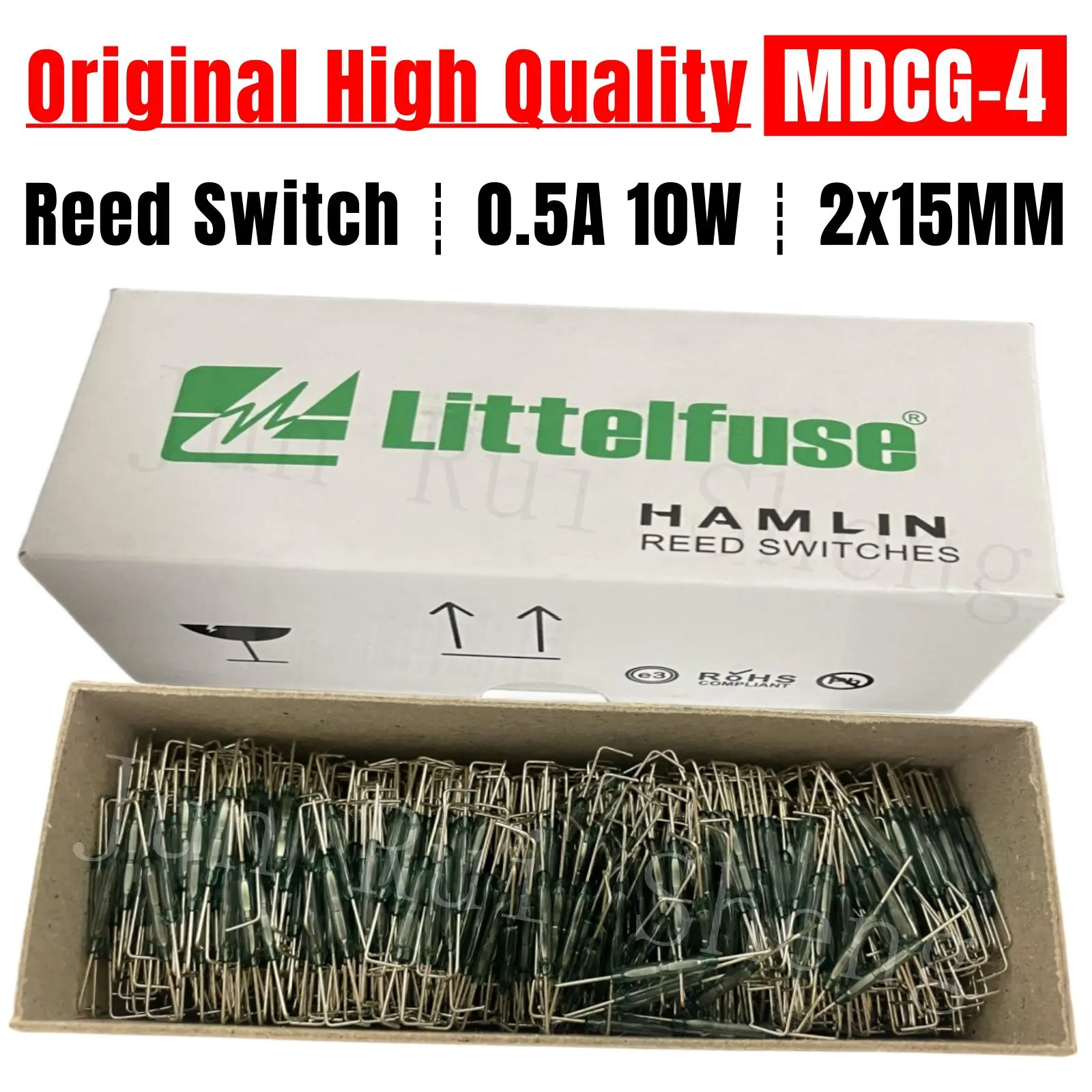 

100PCS Original High Quality MDCG-4 Reed Contact Switch 0.5A 10W 200V Normally Open N/O 2*15MM Magnetic Control Induction Sensor