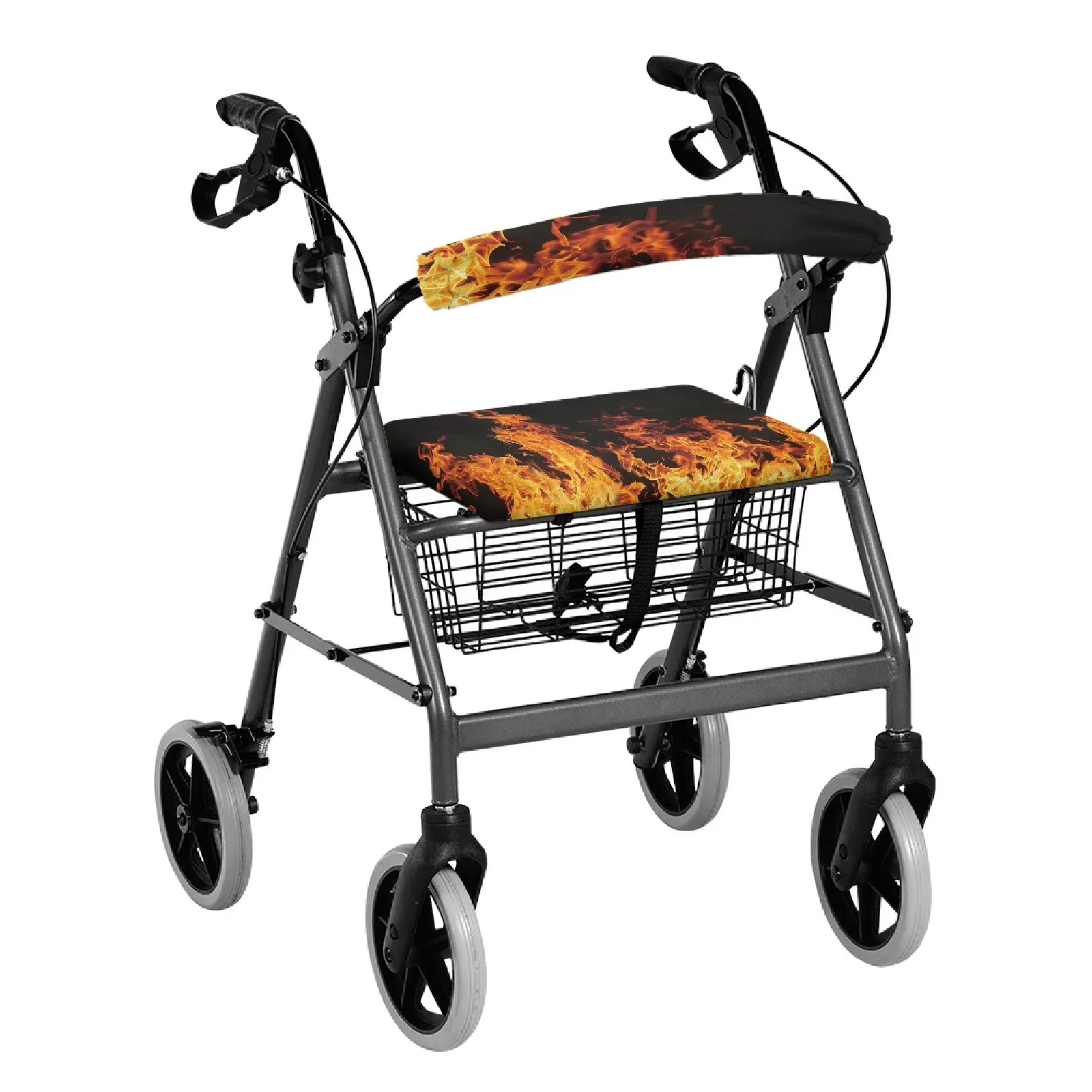 Coloranimal Fire 2PCS Walker Seat Cushion Cover Easy Install Walker Cover for Elderly Adults