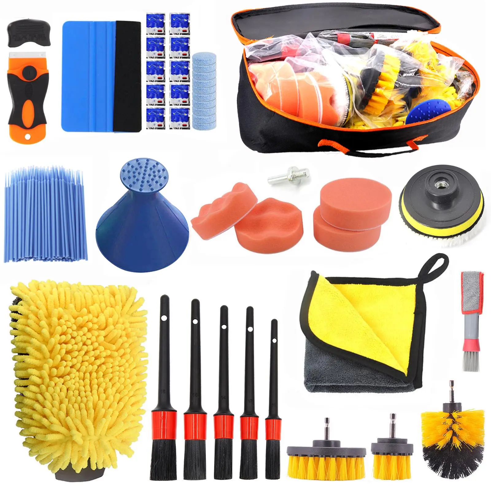 

Drill Brush Attachment Set Power Scrubber Brush Car Polisher Bathroom Cleaning Kit with Extender Kitchen Cleaning Tools