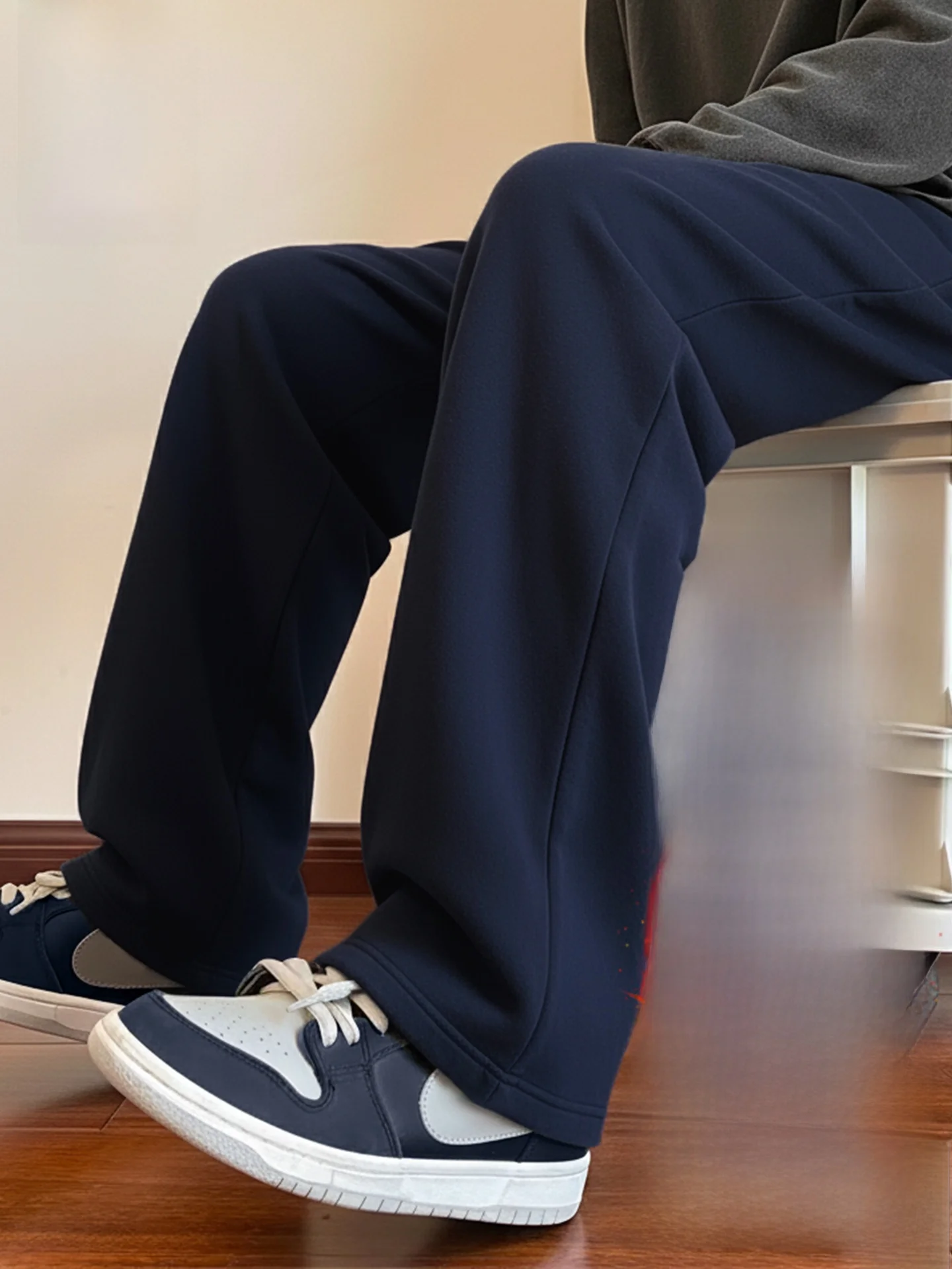 

Мужские утепленные брюки прямого кроя на флисовой подкладке, зимние теплые бархатные повседневные брюки-карго