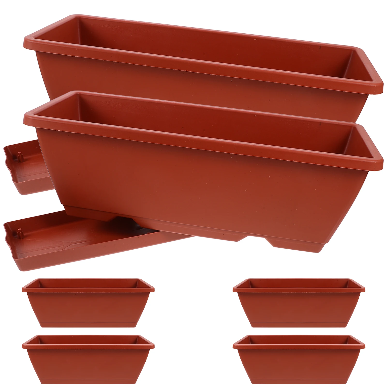 

6 шт. балконный горшок для посадки цветов горшки сочный контейнер цветочный горшок кашпо овощной пластиковый большой прямоугольный сад в помещении