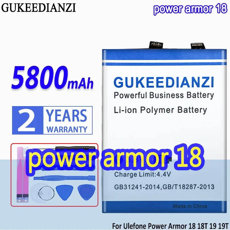 

High Capacity GUKEEDIANZI Battery power armor 18 5800mAh For Ulefone Power Armor18 18T 19 19T