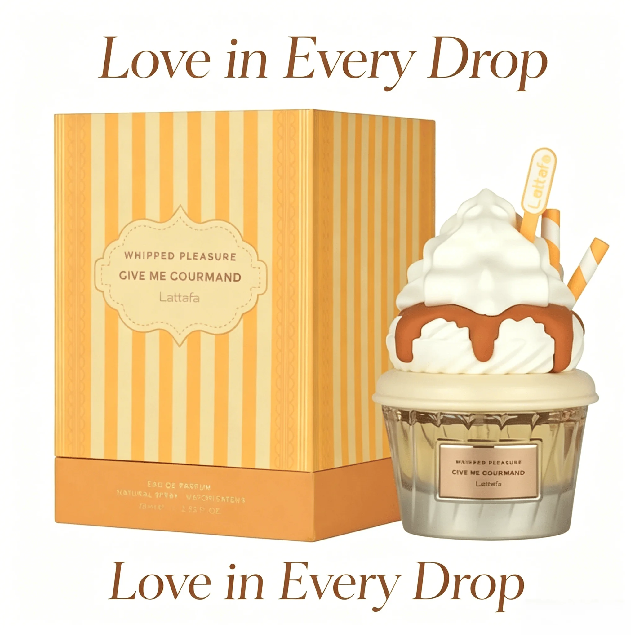 

Lattafa Whipped Pleasure Eau De Parfum, Give Me Gourmand Collection, Spray Form, 75ml, Whipped Cream, Caramel & Vanilla Scent, Long-Lasting Suitable For Dating, Parties And Business The Perfect Gift For Holiday