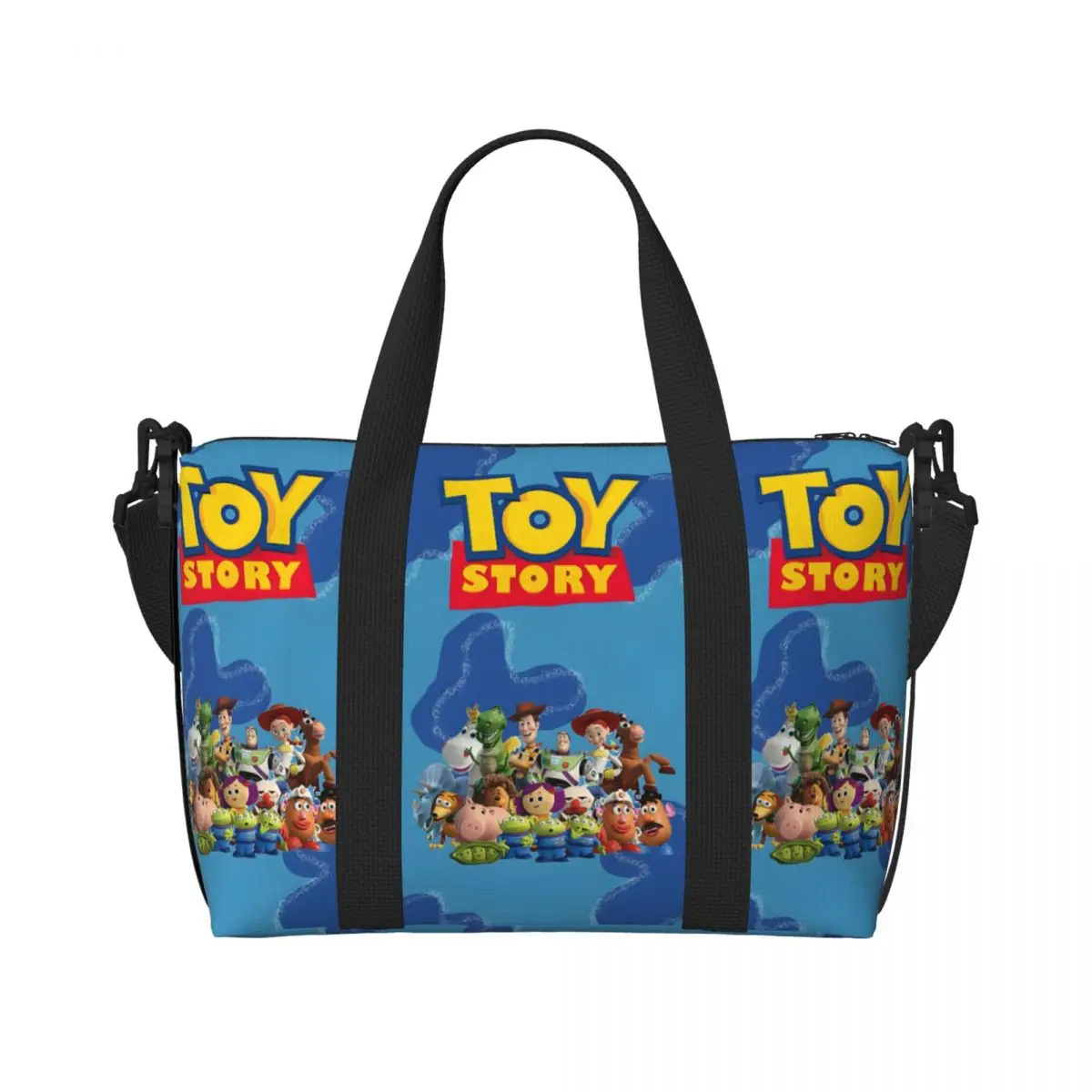 

Custom Toy Story Cartoon Anime Figure Groceries Tote Shopping Bags Women Big Capacity Characters Gym Beach Travel Bags