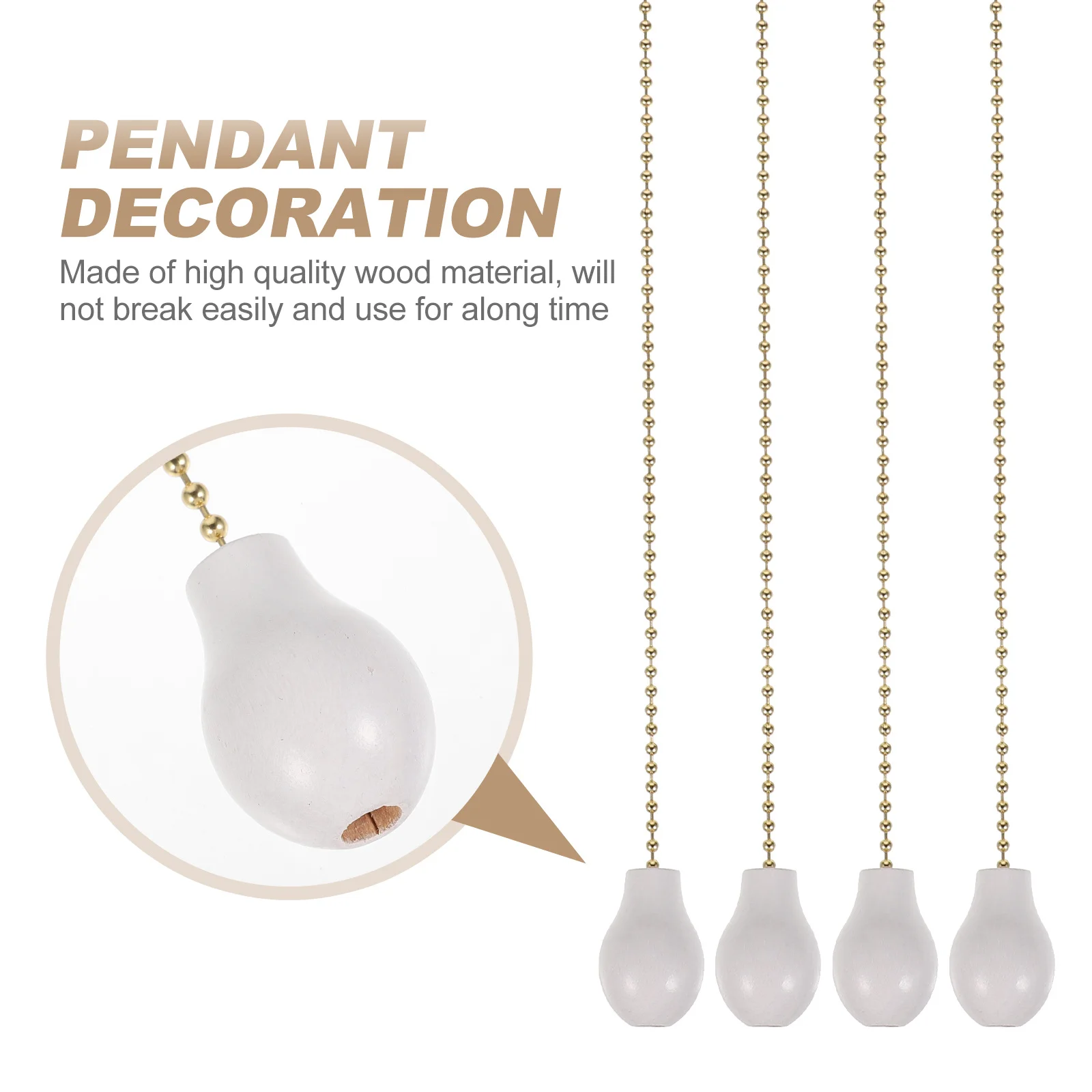 

4Pcs 12inch Wooden Gourd Shape Light Hanging Pendant Smooth Display Ceiling Lamp Pull Chain Pulling Chain