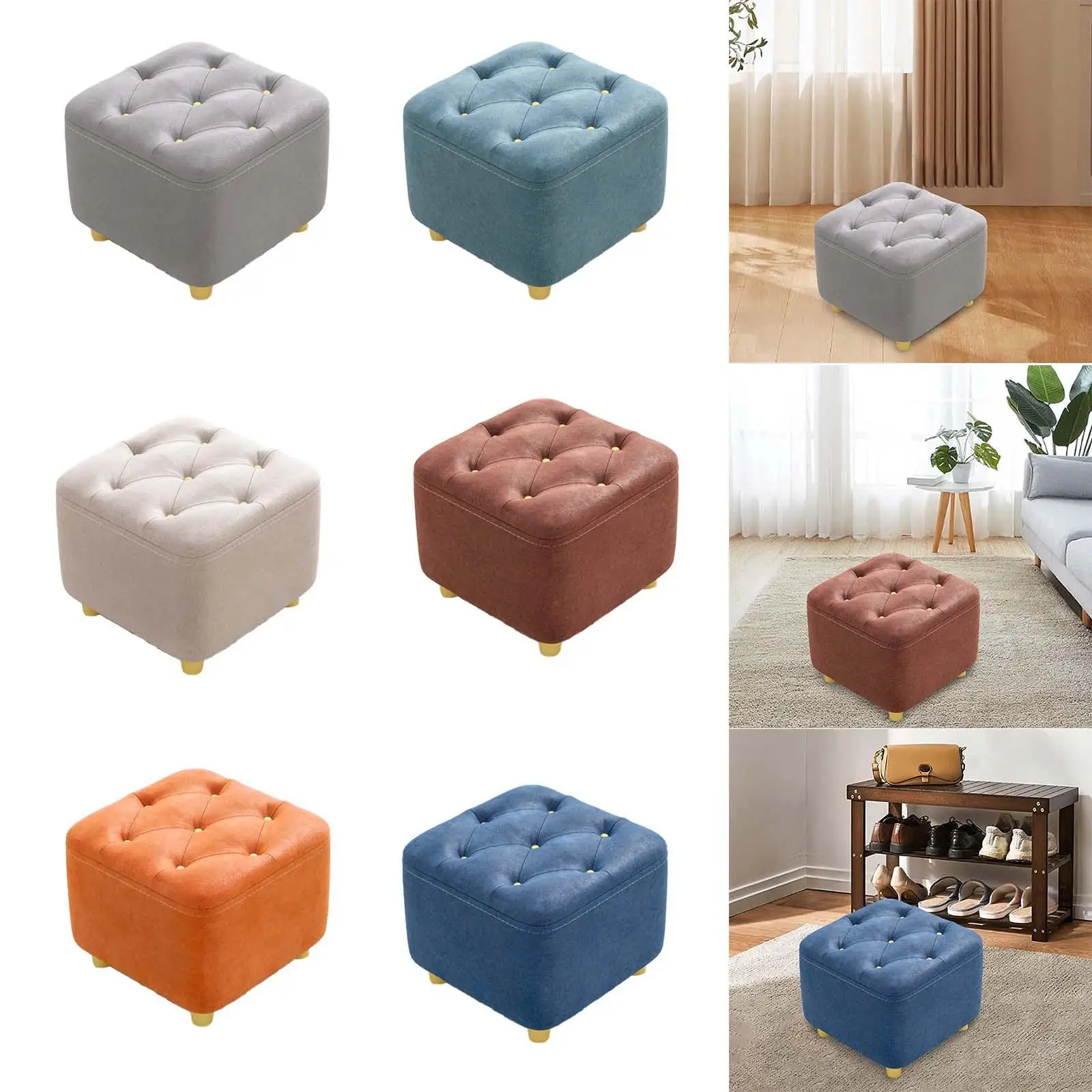 

Footrest Seat Chair Step Stool Silent Bottom Pads Non Skid Stepstool Small Footstool for Nursery Office Entryway Couch Bedroom