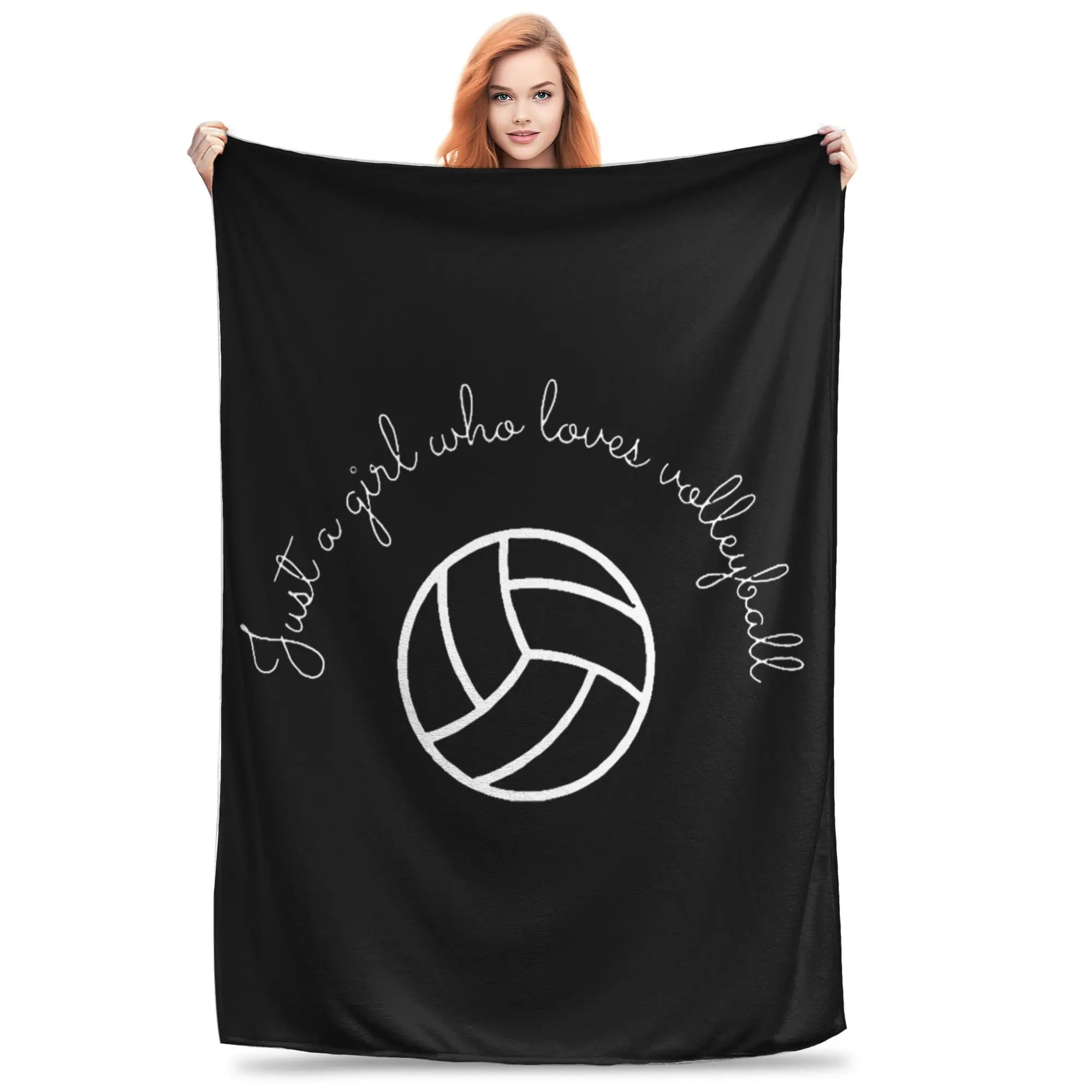 Just a Girl Who Loves Volleyball Blankets Soft Warm Flannel Throw Blanket Bedding for Bed Living room Picnic Travel Home Couch