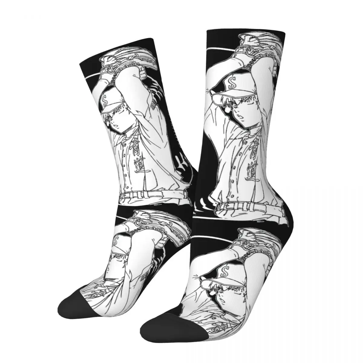 Hip Hop Retro Eijun Sawamura Crazy Men's compression Socks Unisex The Professional Leon Mathilda Norman Film Street Crew Sock