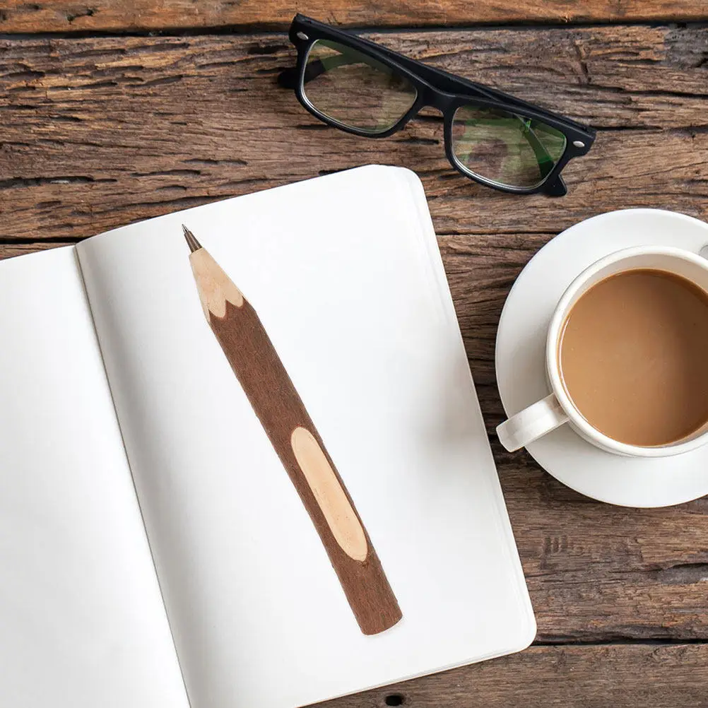 

12Pcs Wooden Ballpoint Pens Eco Friendly Natural Wood Texture Black Ink Pens for Studying Writing Journaling Guest Book School