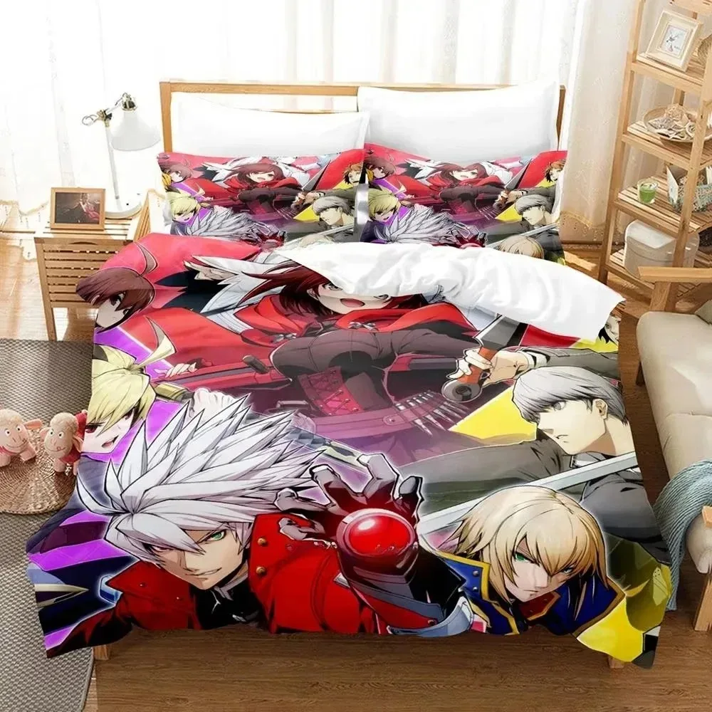 

New Personality 3D Printed Anime Blazblue Bedding Set Cartoons three-piece set Adult Kid Bedroom Duvet cover Sets Home Textiles