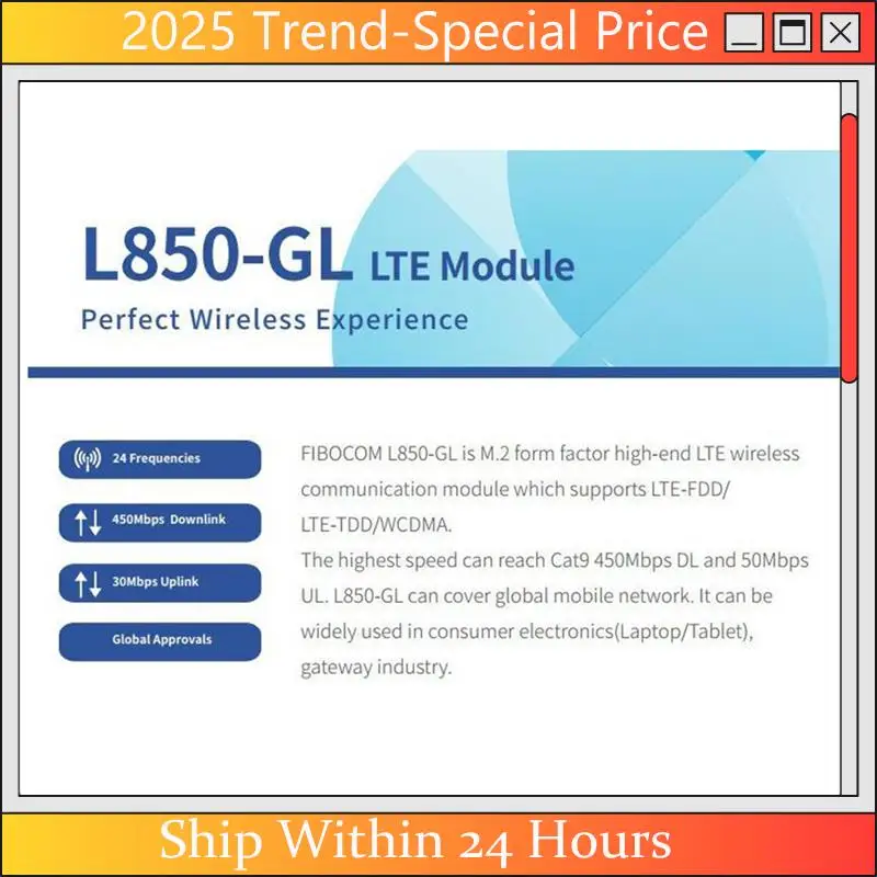 CHYY Top Fibocom pour HP 830 840 735 745 1040 4G Module L850-GL LT4210 XMM7360 Module de commodité multifonction