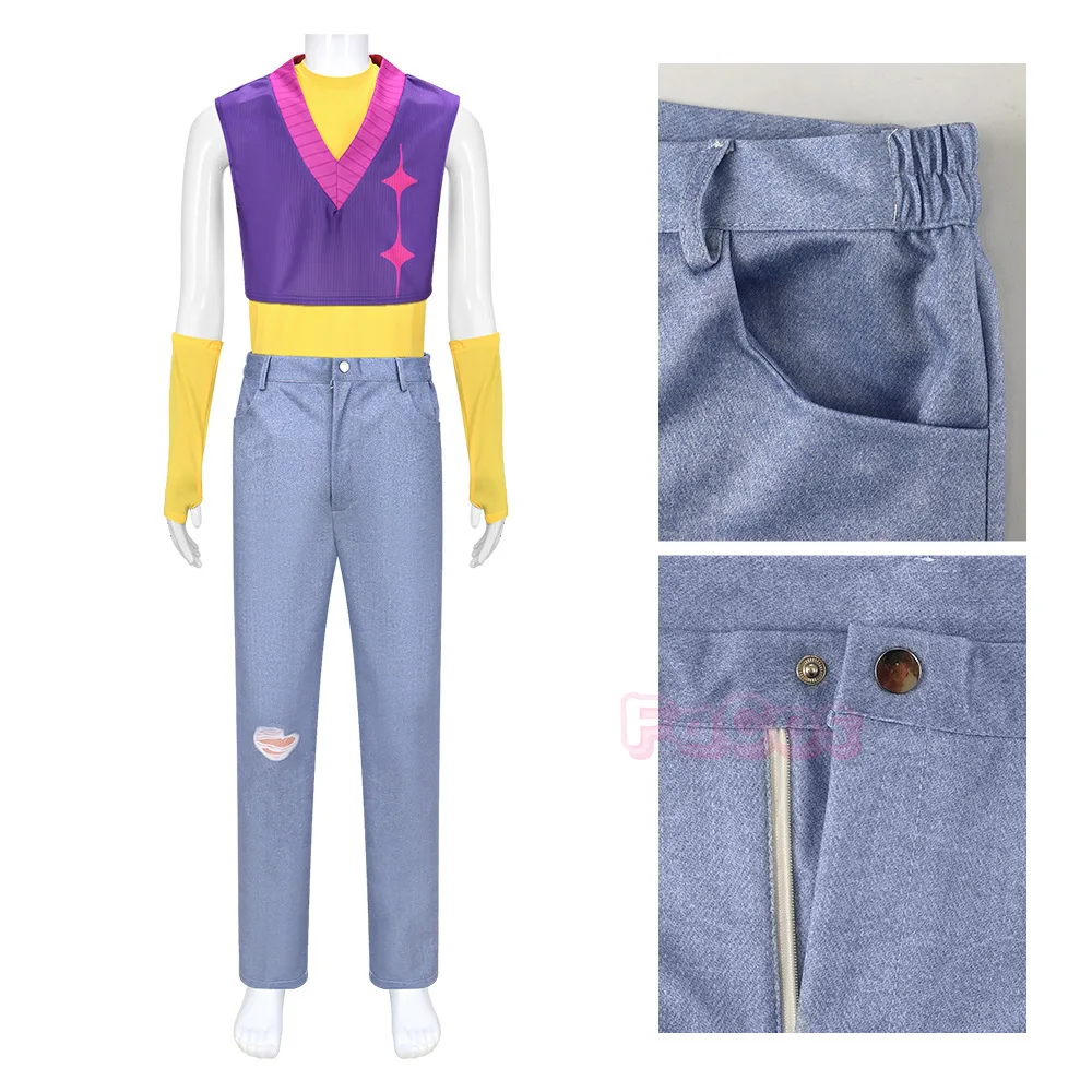 Saja Boys Mystery Saja Косплей Костюм Фиолетовый Парик KPop Охотники Демонов Униформа Серьги HUNTRX Перчатки Хэллоуин Вечеринка Мужчины Женщины