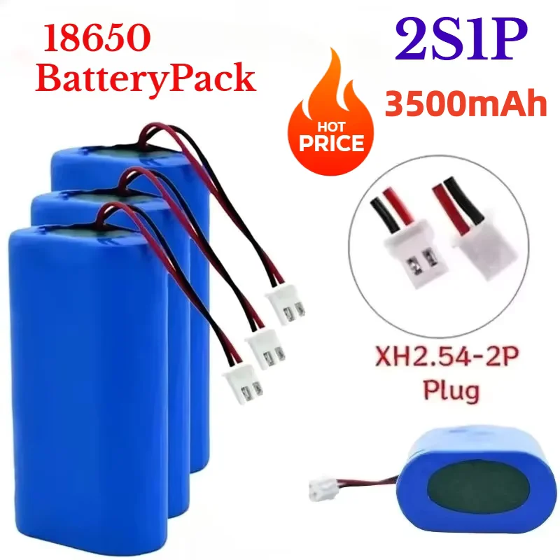 

Аккумулятор 7.4В, литий-ионный аккумуляторный блок 18650 2S1P с разъемом XH2.54, 2500мАч, 3000мАч, 3500мАч, перезаряжаемый аккумулятор + плата защиты (PCB)