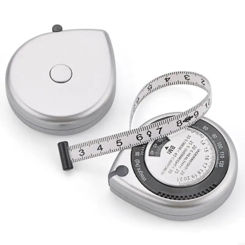 

4XFD 150cm/60-inch BMI Measuring Tape with Ergonomic Design Convenient Body Mass Measuring Tape Measure Push-Button Retract