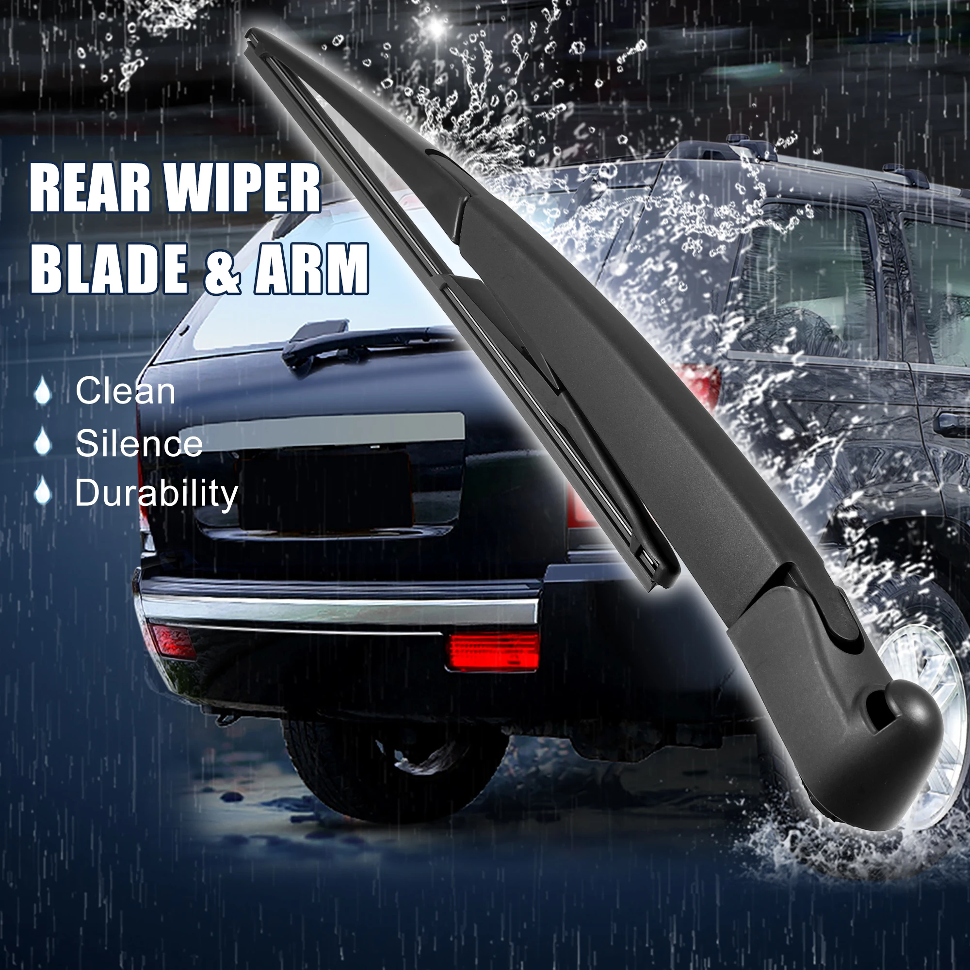 X Autohaux 12inch Rear Windshield Wiper Blade Arm Set for Mercedes-Benz A-Class 2005 2006 2007 2008 2009 2010 2011 2012