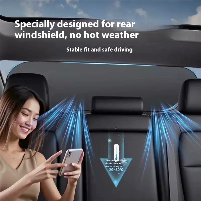 

UV-Reflective Car Sun Shade Cover Rear Windshield Sun Protection Sunshade Heat-Isolation Car Privacy Curtains Foldable Storage
