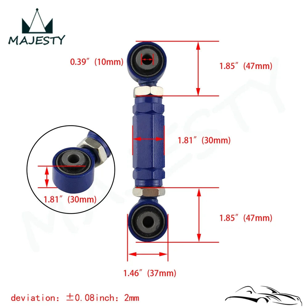 Adjustable Toe Rear Arm Kit Fit For Honda Civic Acura Integra EG EK DC2 88-00 Blue