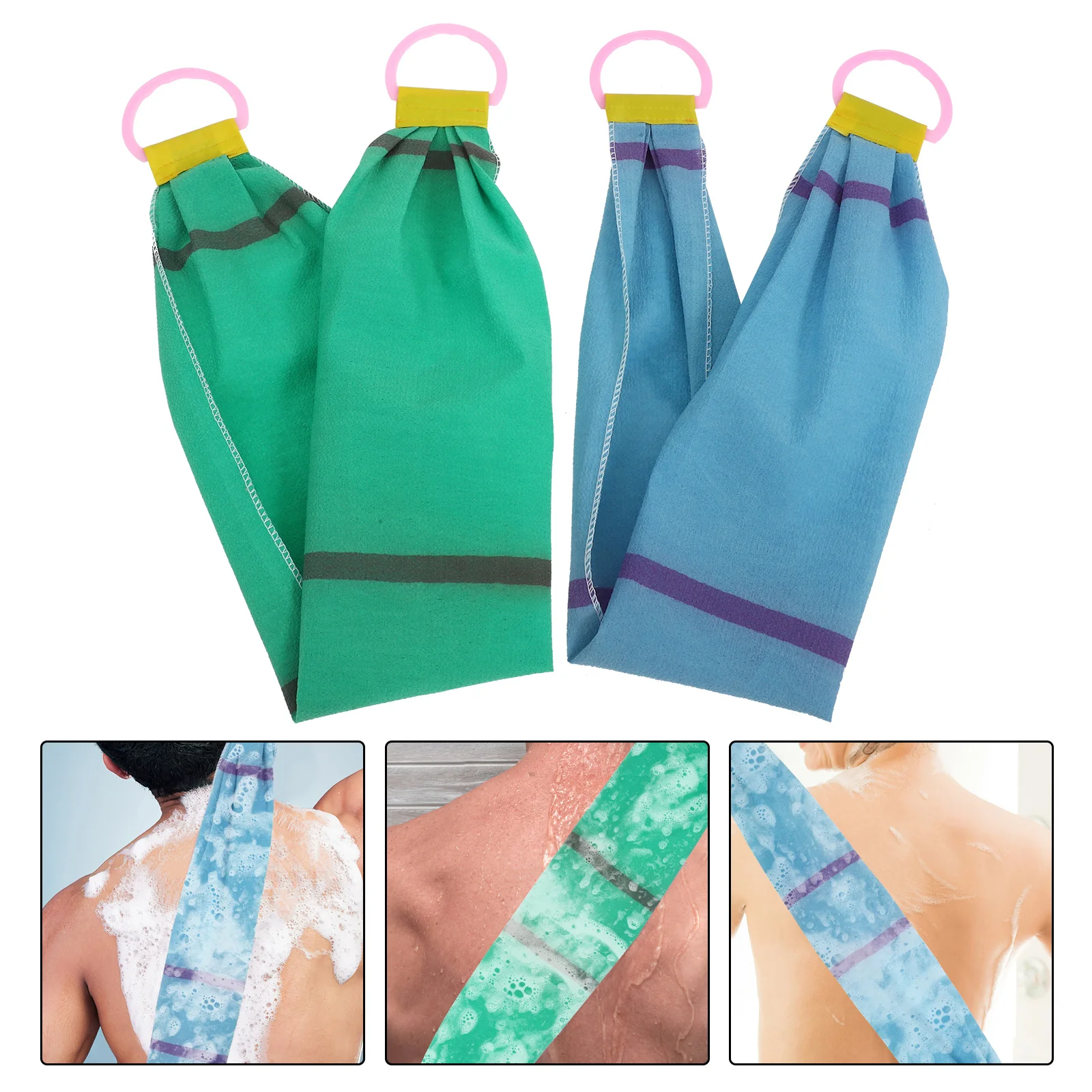 

2Pcs Body Exfoliating Back Scrubber Towels Soft Skin Friendly Bath Scrubber Exfoliating Supplies for Daily Use