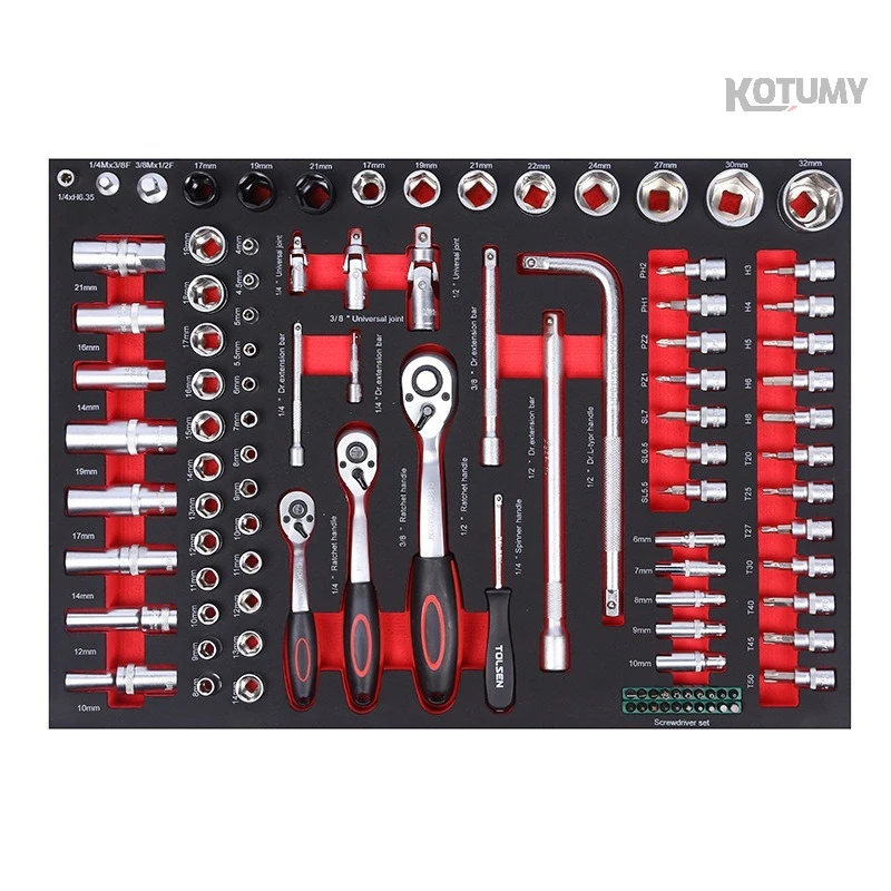 

Heavy Duty 158Pcs Machine Repair Tool Kit EVA Storage Tray for Auto Workshop Use