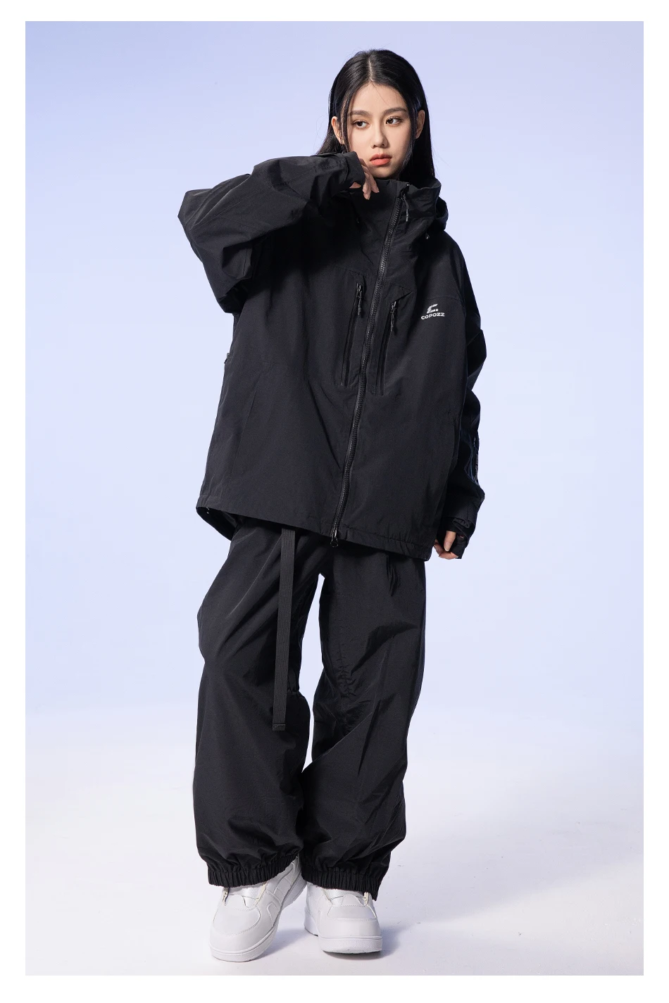 COPOZZ Verdickte 3L Skijacke für Herren und Damen, winddicht, wasserdicht, Winter-Ski-Mantel, Skibekleidung, einfarbig, mit Kapuze, warmer Snowboard-Skianzug – Detail 21