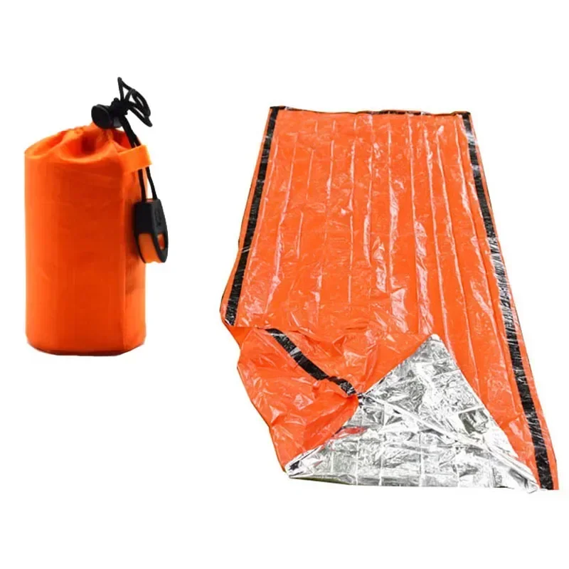 Manta de emergencia EDC para exteriores, saco de dormir de supervivencia, botiquín de rescate de primeros auxilios, Camping, senderismo, térmico impermeable a prueba de viento