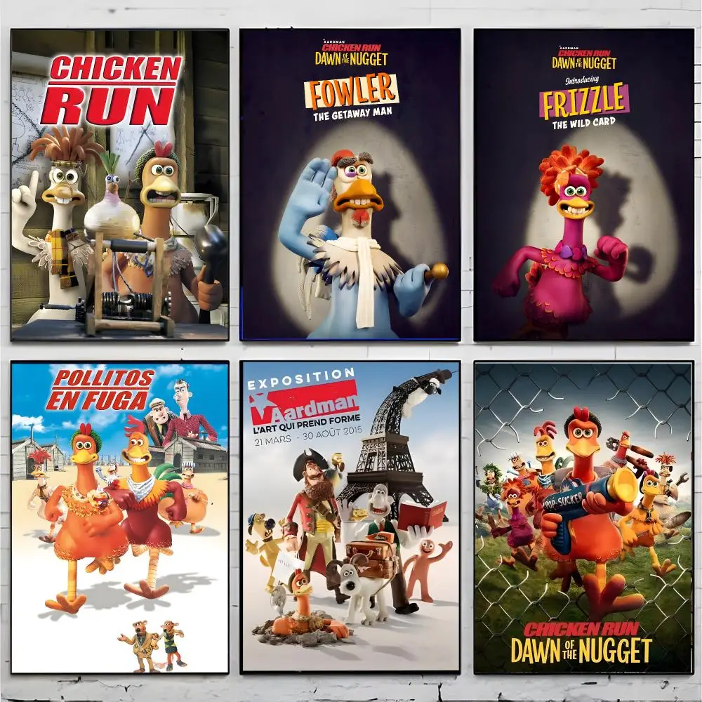 Funny Stop-Motion Cartoon C-Chicken Run Poster Top-tier Indoor room Decor Art & Household Decoration Presents