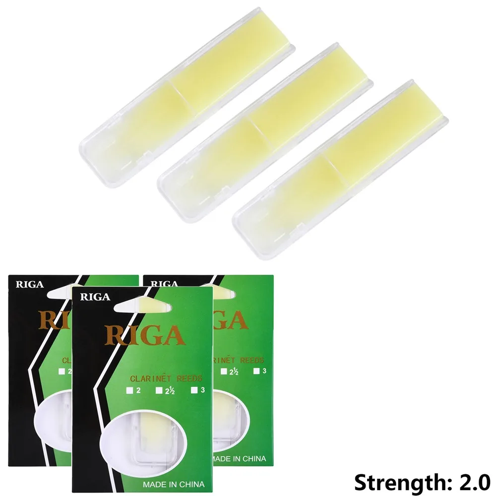 Synthetic Resin Clarinet Reed 3-pack Clarinet Reeds Resin Reeds Strength 1.5,2.0,2.5 Saxophone Tool Parts Replacement