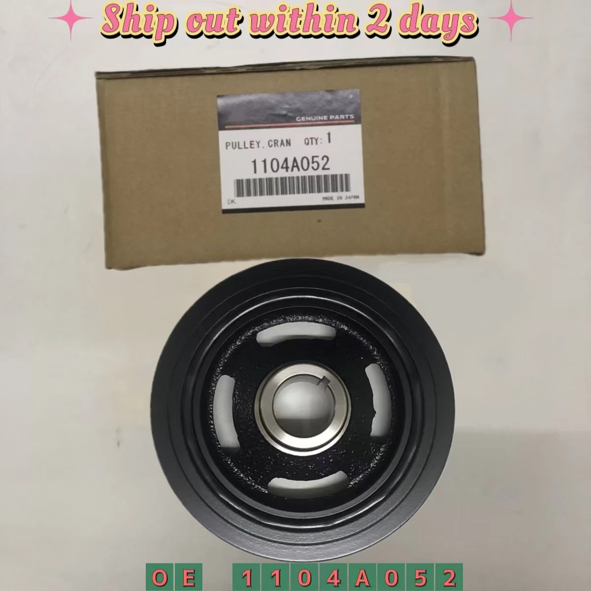 

Crankshaft Pulley Engine Harmonic Balancer For Mitsubishi Lancer 2008-2017 2.0L 2.4L 1104A052