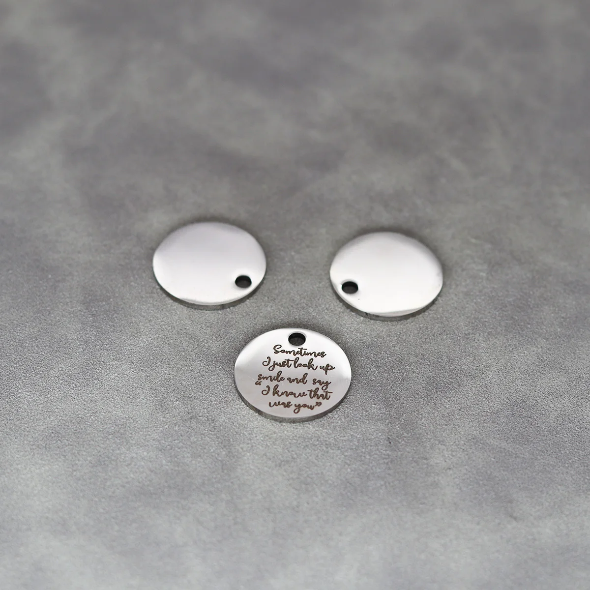 3pcs/Lot Sometimes I Just Look Up Smile and Say I Know That Was You Laser Engraved Charm For Jewelry Making Diy Bulk Accessories