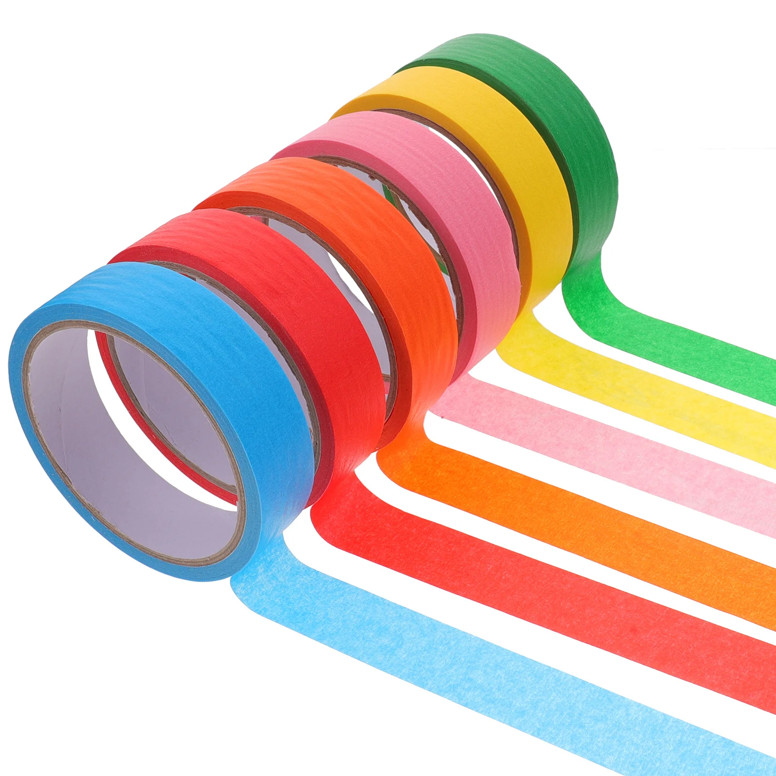 6 لفات شريط ورق زينة ملون اشي الشريط Diy بها بنفسك سكرابوكينغ المشاريع الحرفية المجلات أشرطة قوس قزح لاصق الفن