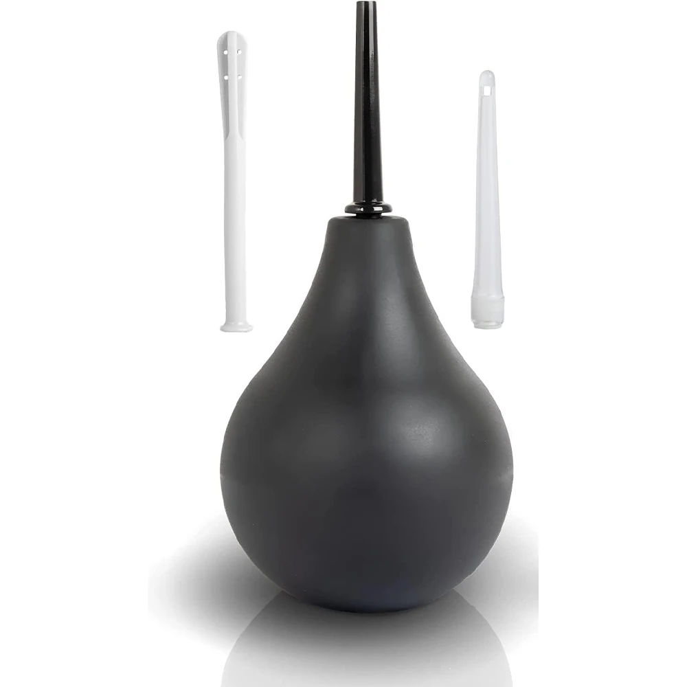 Bulbo de enema de punta fina con antirretorno, kit de limpieza vaginal reutilizable para hombres y mujeres, bulbo de 225 ml, productos para adultos
